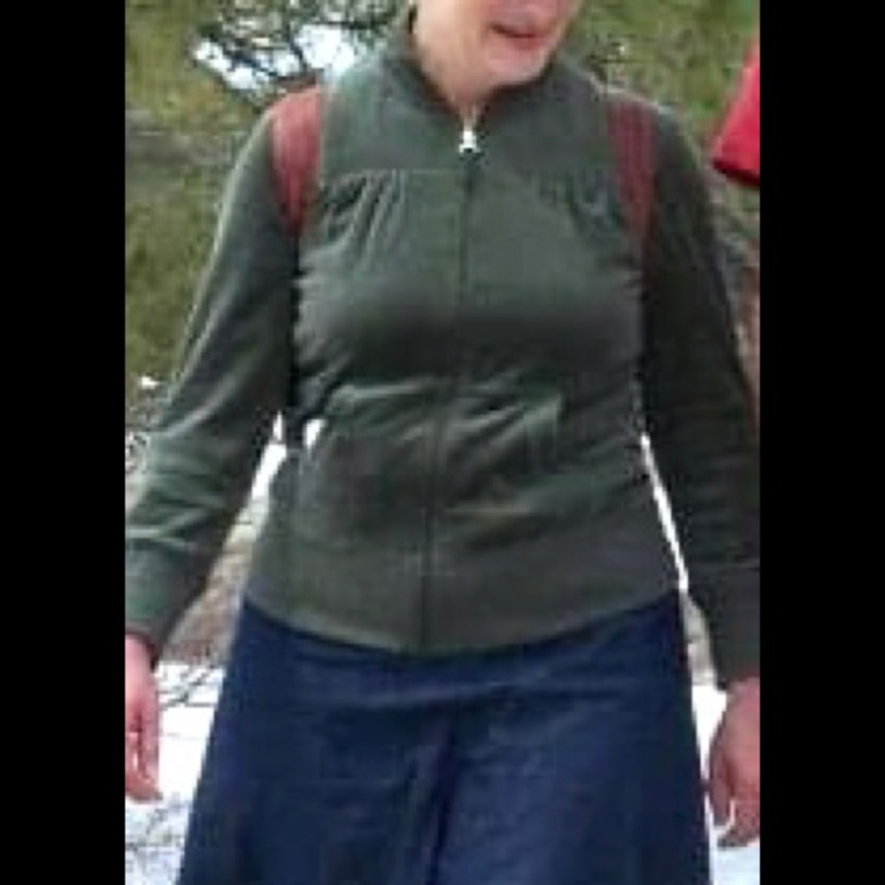 Green Zip-Up Fleece Sweater with Pockets, PL